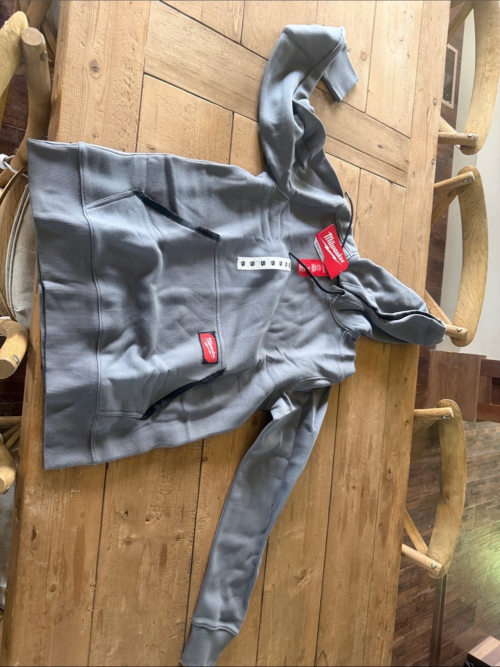 Milwaukee Tools Gray Hooded Pullover with Black Lining - NEW SMALL